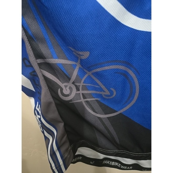 Maks Men's Cycling Jersey Medium Blue MTB Road Bike Short Sleeve Performance - Picture 5 of 16
